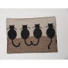 Trousse motifs chats de dos 55% lin 45% coton