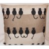 Housse coussin motifs chats de dos 55% lin 45% coton