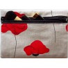 Trousse motifs coquelicots 55% lin 45% coton