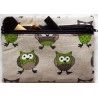 Trousse motifs chouettes 55% lin 45% coton