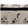 Trousse motifs chats ronds 55% lin 45% coton