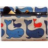 Trousse motifs chats de dos 55% lin 45% coton