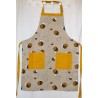 Tablier enfant lin et coton motif abeilles