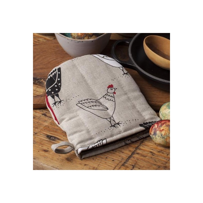 gant pince motif poules