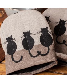 gant pince motif chats de dos