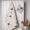 TORCHON 55% LIN 45% COTON MOTIF POULES