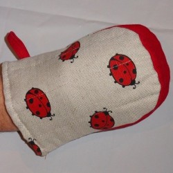 gant pince motif coccinelles