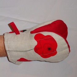 gant pince motif coquelicots