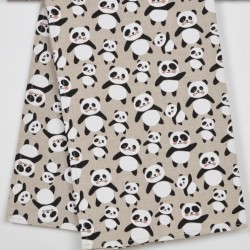 Torchon motifs Pandas lin et coton