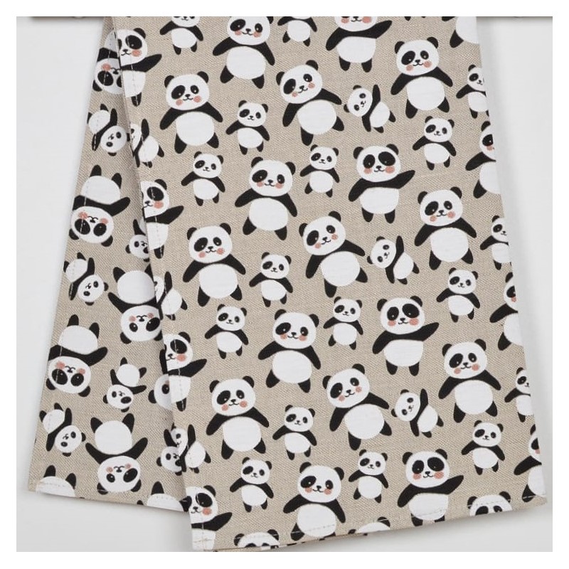 Torchon motifs Pandas lin et coton