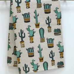 Torchon motifs Cactus lin et coton