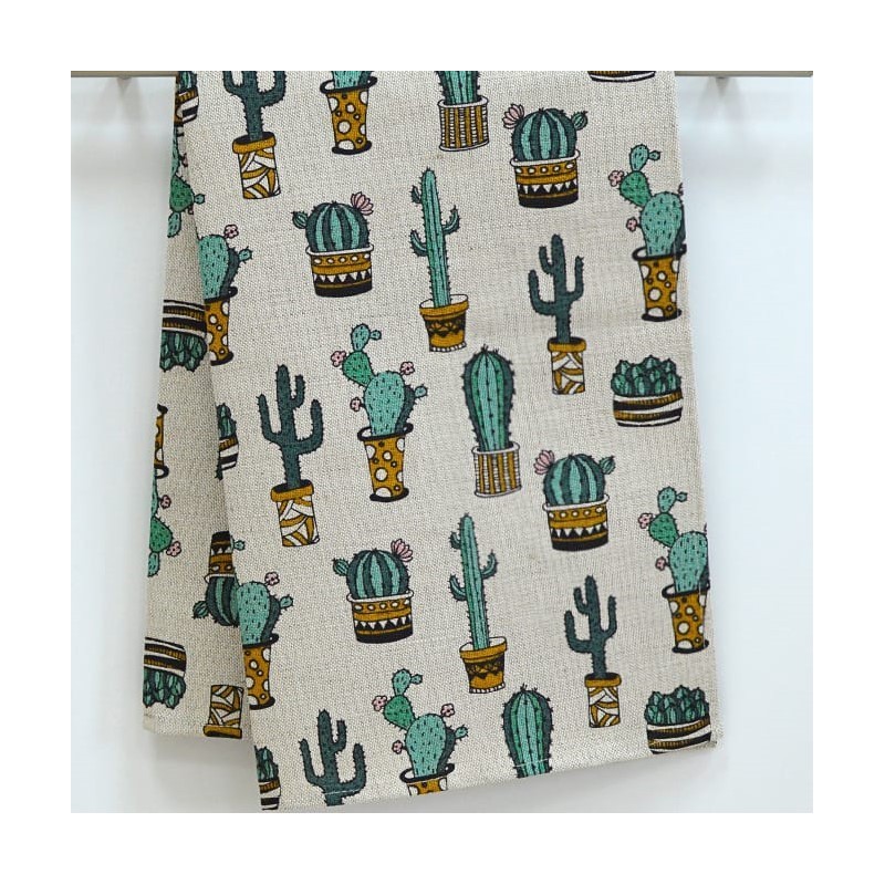 Torchon motifs Cactus lin et coton